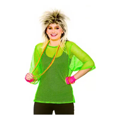 80-tals Nättopp Neongrön - Plus size