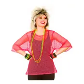 80-tals Nättopp Neonrosa - One size