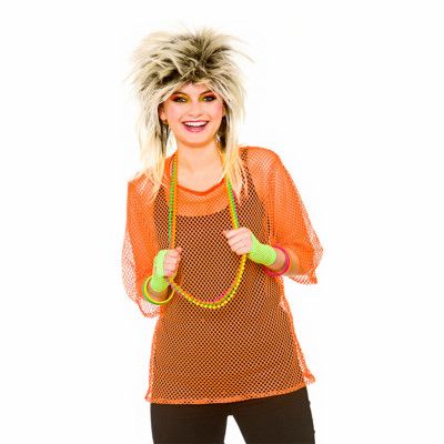 80-tals Nättopp Orange - One size