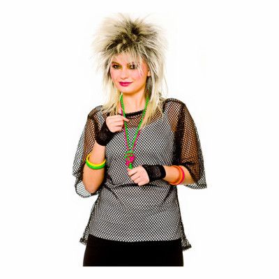 80-tals Nättopp Svart - Plus size