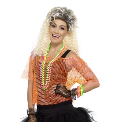 80-tals Nättröja Neonorange L