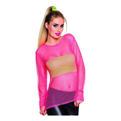 80-tals Nättröja Neonrosa - One size