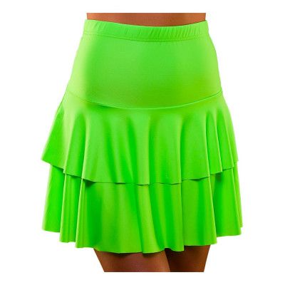 80-tals Neon Volangkjol Grön - Medium/Large