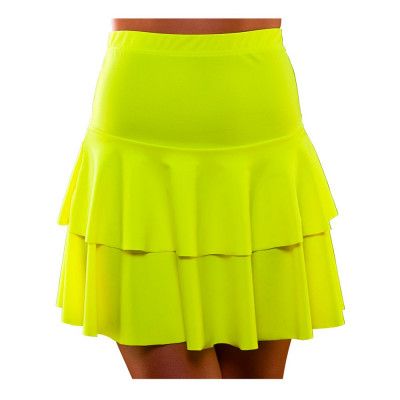 80-tals Neon Volangkjol Gul - Medium/Large