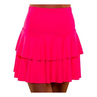 80-tals Neon Volangkjol Rosa - Medium/Large