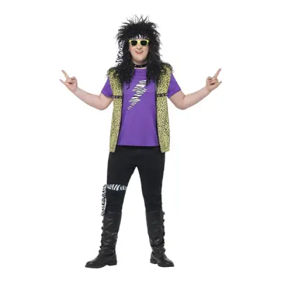 80-tals Rockstjärna Plus-size Maskeraddräkt - Large