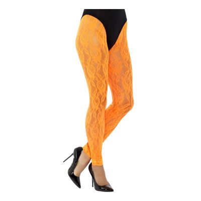80-tals Spetsleggings Orange - One size