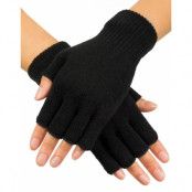 80-tals svarta fingerlösa handskar