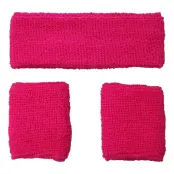 80-tals Svettband Kit Mörkrosa - One size