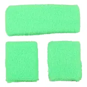 80-tals Svettband Kit Neongrön - One size