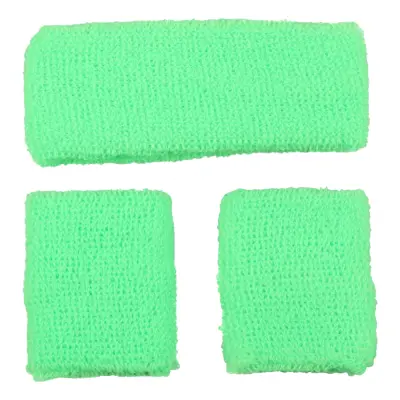 80-tals Svettband Kit Neongrön - One size