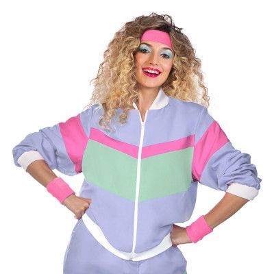 80-tals Svettband Set Rosa - One size