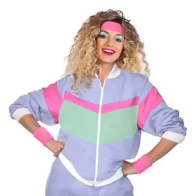 80-tals Svettband Set Rosa - One size