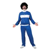 80-tals Träningsoverall Blå Maskeraddräkt - One size