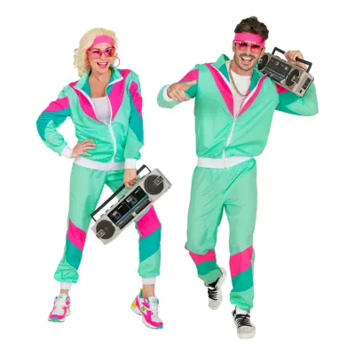 80-tals Träningsoverall Mintgrön Maskeraddräkt - XX-large