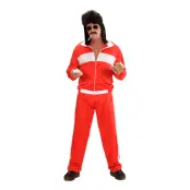 80-tals Träningsoverall Röd Maskeraddräkt - Small