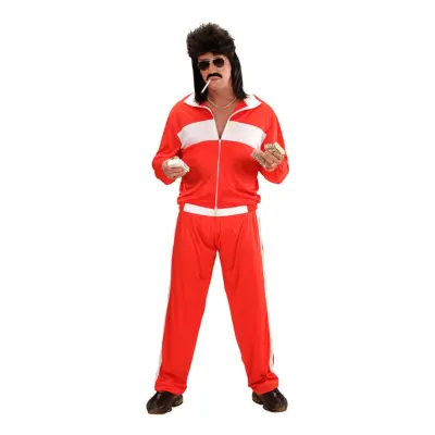 80-tals Träningsoverall Röd Maskeraddräkt - X-Large