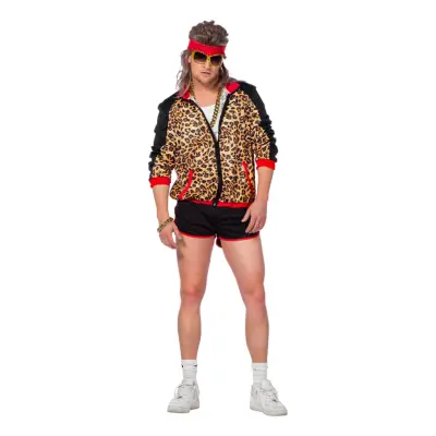 80-tals Träningsset Leopard Herr Maskeraddräkt - 58