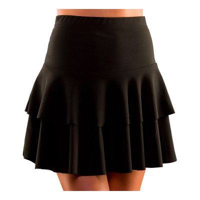 80-tals Volangkjol Svart - Medium/Large