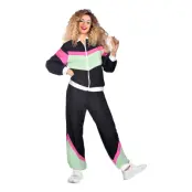 80-tals Träningsoverall Svart Maskeraddräkt - Small