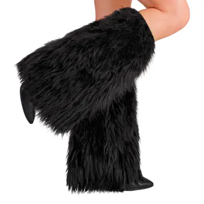 Benvärmare Fluffiga Svart - One size