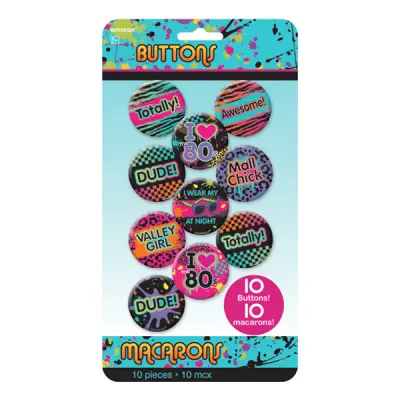 Knappar 80-tal - 10-pack