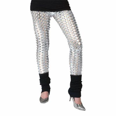 Leggings Punk Silver Metallic - One size