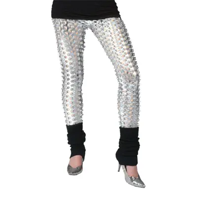 Leggings Punk Silver Metallic - One size