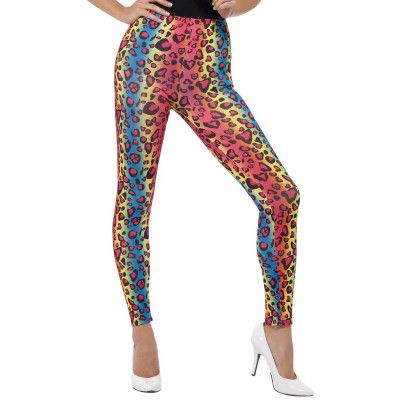 Neon Leggings Leopardmönster