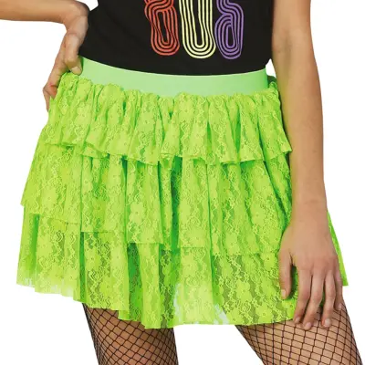 Neongrön 80-tals Kjol - One size