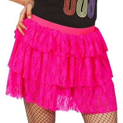 Neonrosa 80-tals Kjol - One size