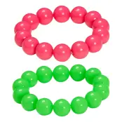 Pärlarmband Neonfärgade - 2-pack