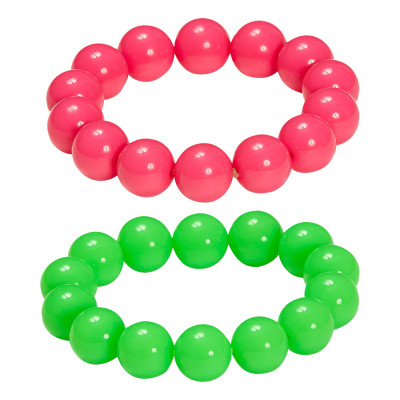 Pärlarmband Neonfärgade - 2-pack