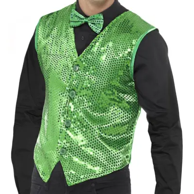 Paljettväst Grön - Large