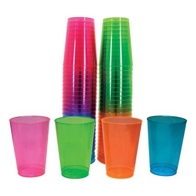 UV Neon Plastmuggar - 50-pack