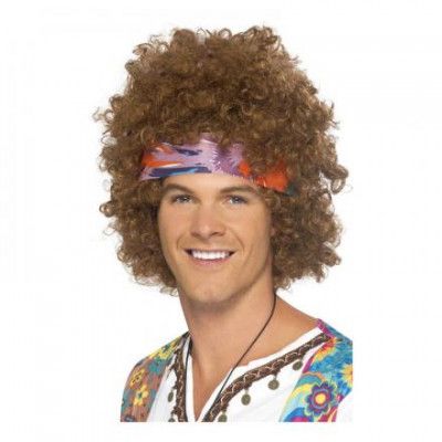 Afro med Pannband Peruk