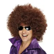 Jätteafroperuk Brun - One size