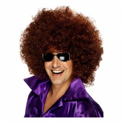 Jätteafroperuk Brun - One size