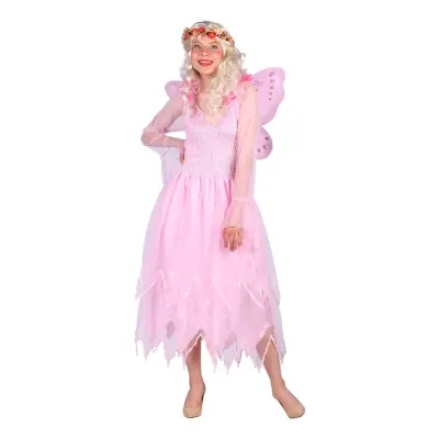 Älva Klänning Rosa Deluxe Maskeraddräkt - X-Large/XX-Large