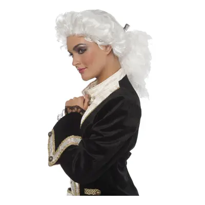 1700-tals Peruk Vit - One size