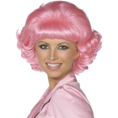 50-tals Grease Frenchy Peruk Rosa