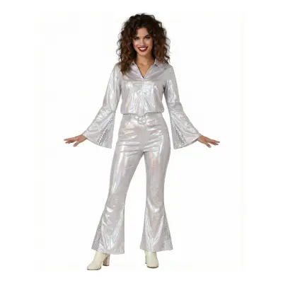 70-tals Disco Dam Silver Maskeraddräkt - Small