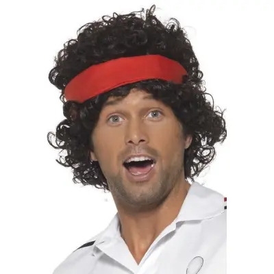 80-tals Tennisspelare Peruk med Hårhand