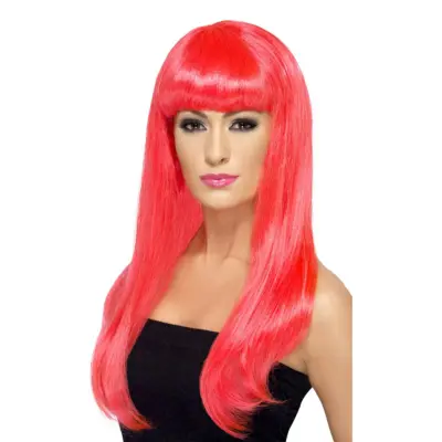 Babelicious Neonrosa Peruk - One size