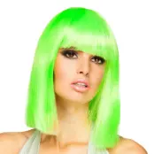 Dance Neon Grön Peruk - One size