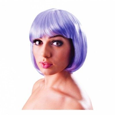 Elegant Lila Korthårsperuk - One size
