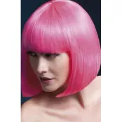 Elise Peruk Med Lugg Neonrosa 33cm