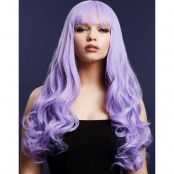 Gigi Deluxe Wig - Kan Styles! - Lång Lila Peruk med Vågor och Lugg