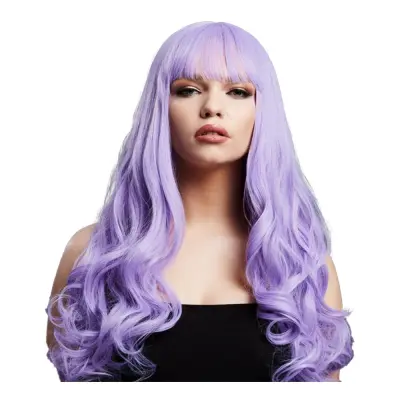 Gigi Lång Ljuslila Deluxe Peruk med Lockar - One size