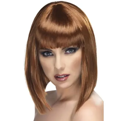 Glamourös Peruk Med Lugg Ljusbrun